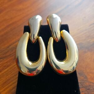VTG Gold Drop Earrings - Doorknockers